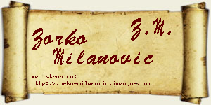Zorko Milanović vizit kartica